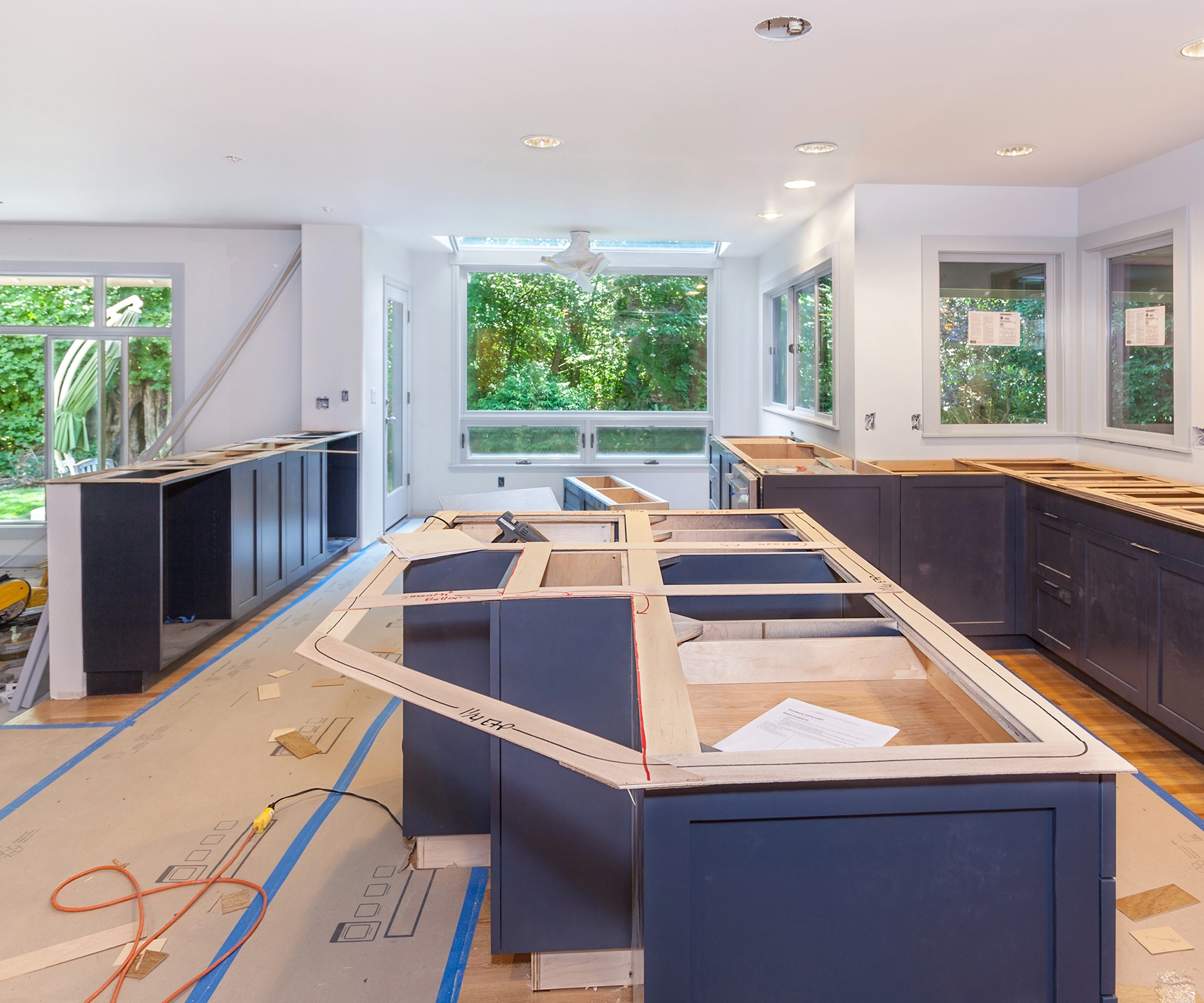 Residential kitchen under construction