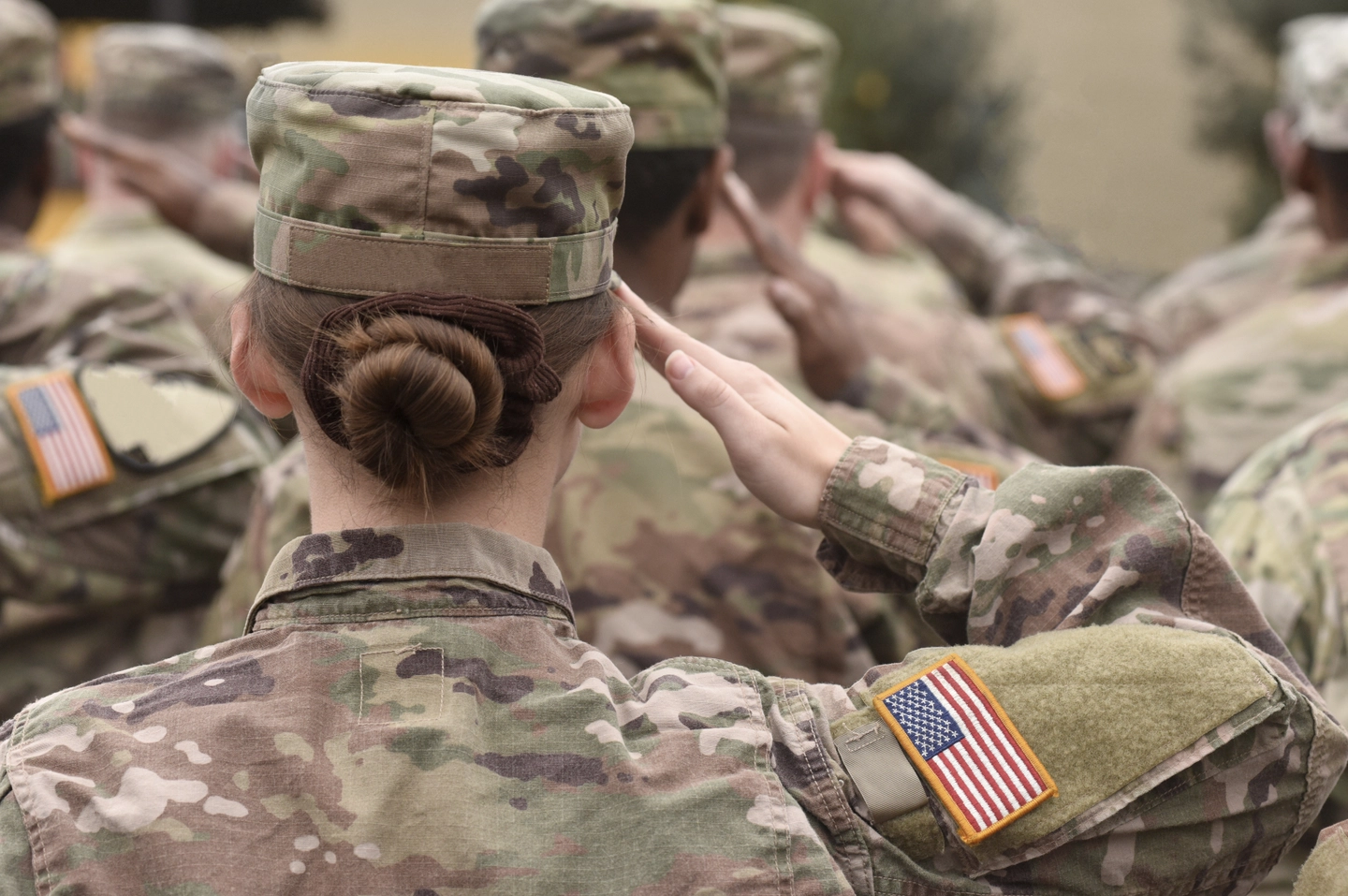 Female Veteran Saluting