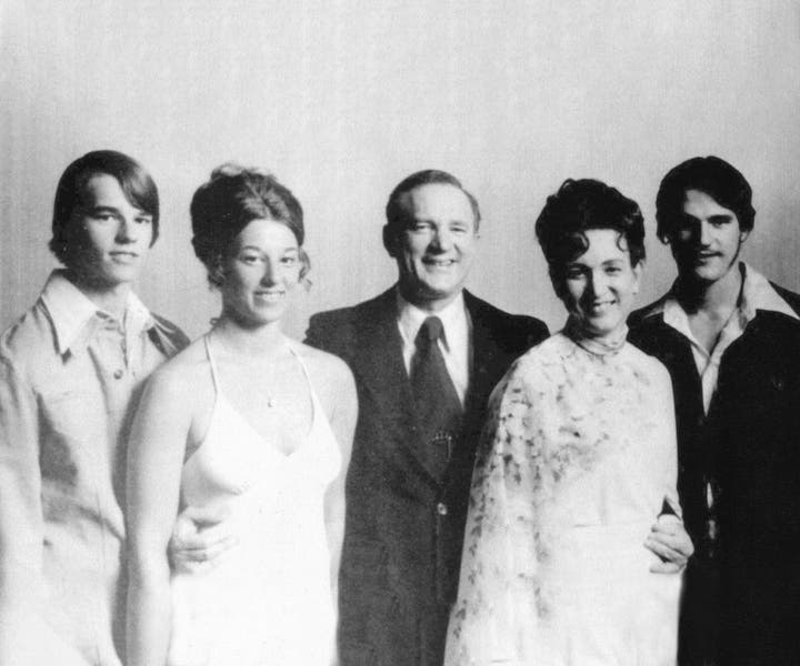 Family portrait in black and white