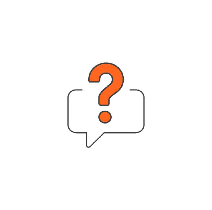 Icon showing an orange question mark with a black border